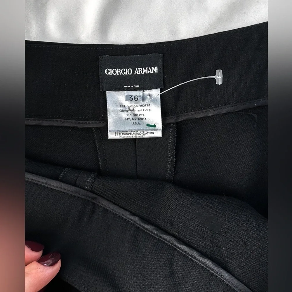 Giorgio Armani Women's Black Wool High Waist Dress Pants Italy size 36 or 4 - Picture 3 of 12